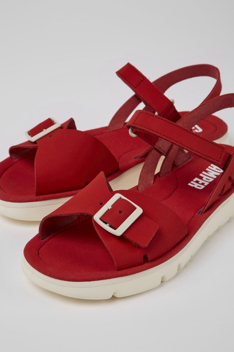 Sandalias Camper Oruga Mujer Rojas | XFOPA-7249
