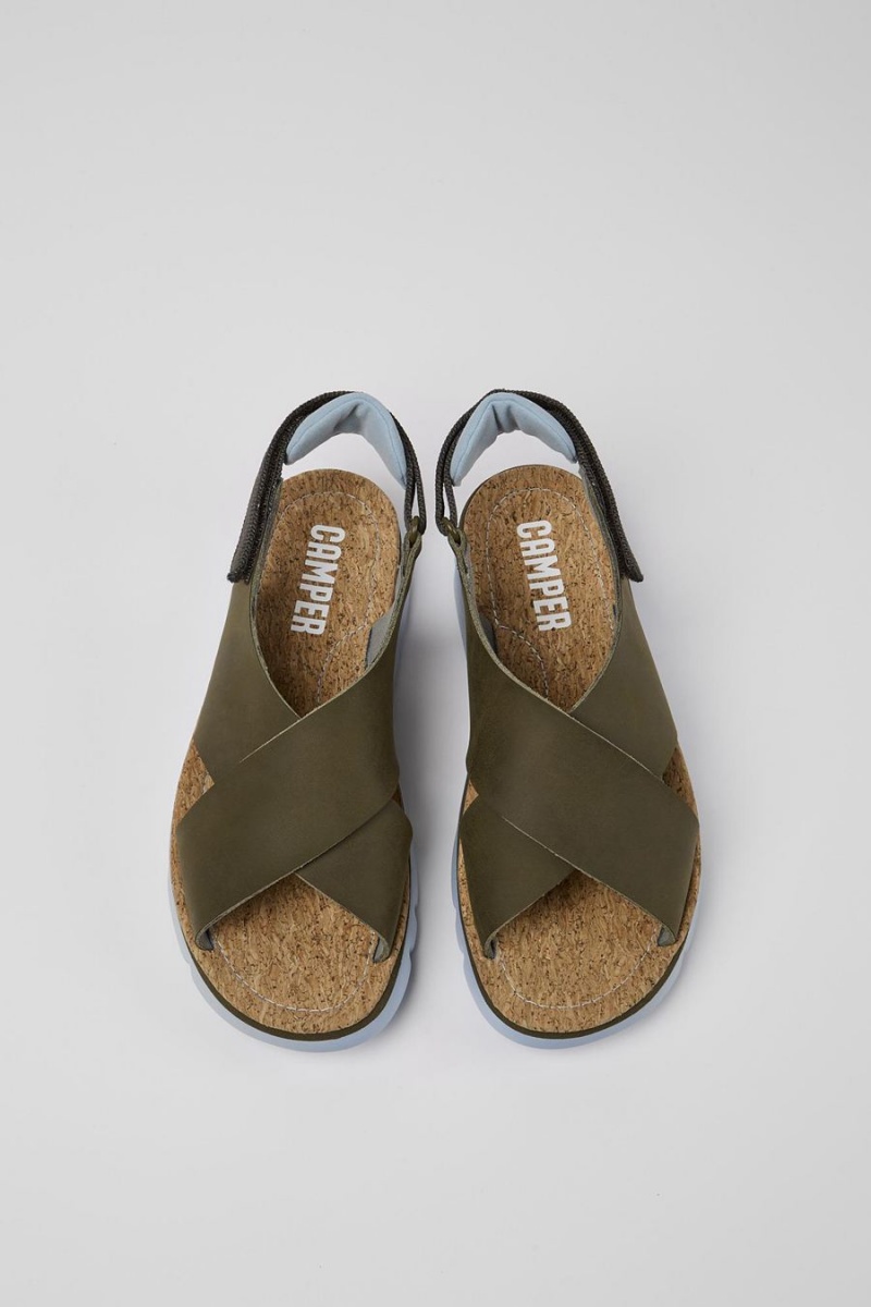 Sandalias Camper Oruga Mujer Verde | FKZRU-9802