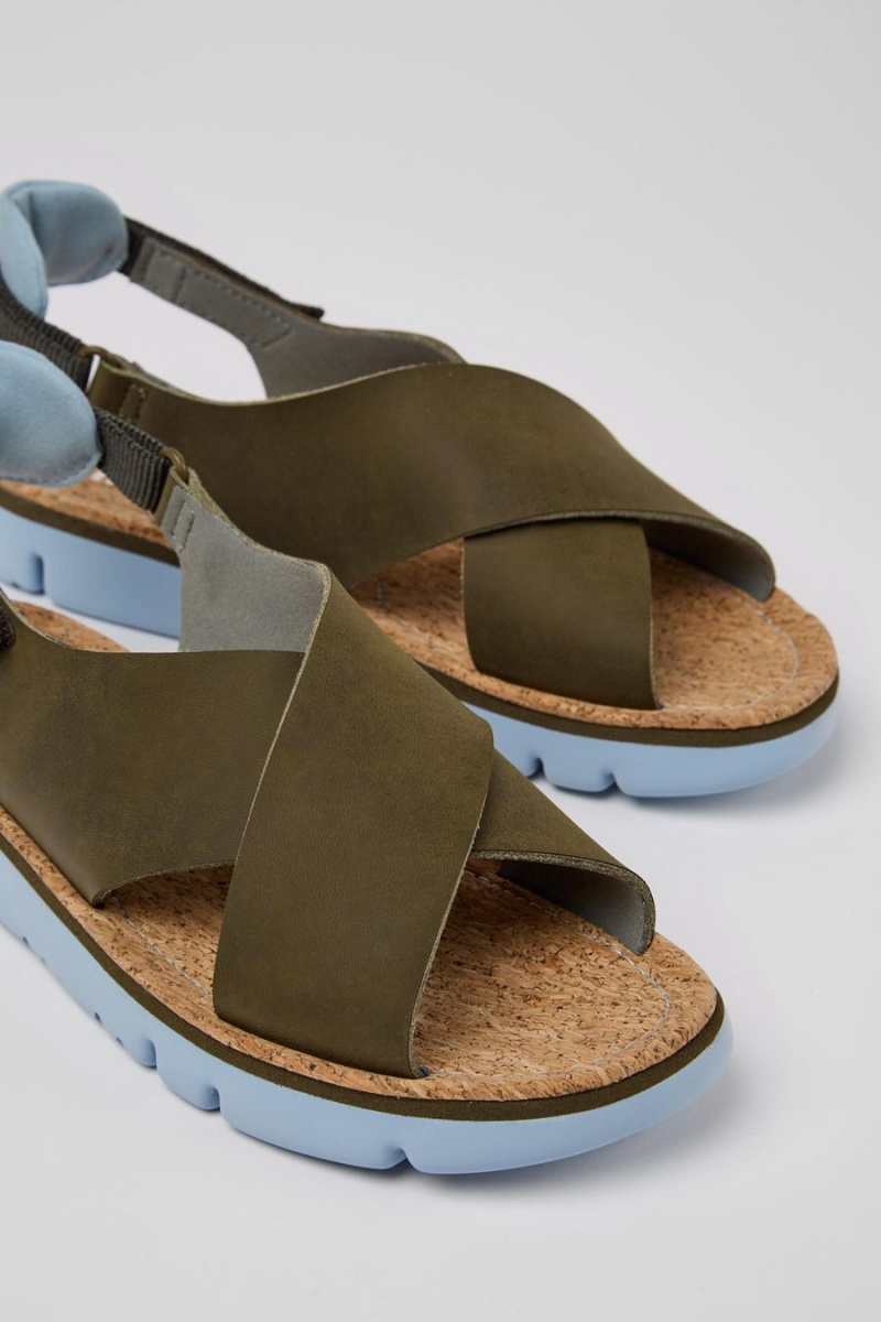 Sandalias Camper Oruga Mujer Verde | FKZRU-9802
