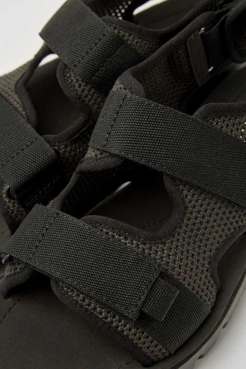 Sandalias Camper Oruga Tencel® Lyocell Hombre Negras | LAHSB-6701