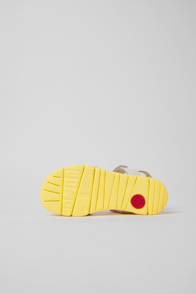 Sandalias Camper Oruga Textil Cuero Niña Amarillo | LUMTI-5917