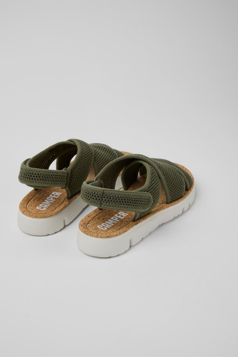 Sandalias Camper Oruga Textil Mujer Verde | AHVRT-5136