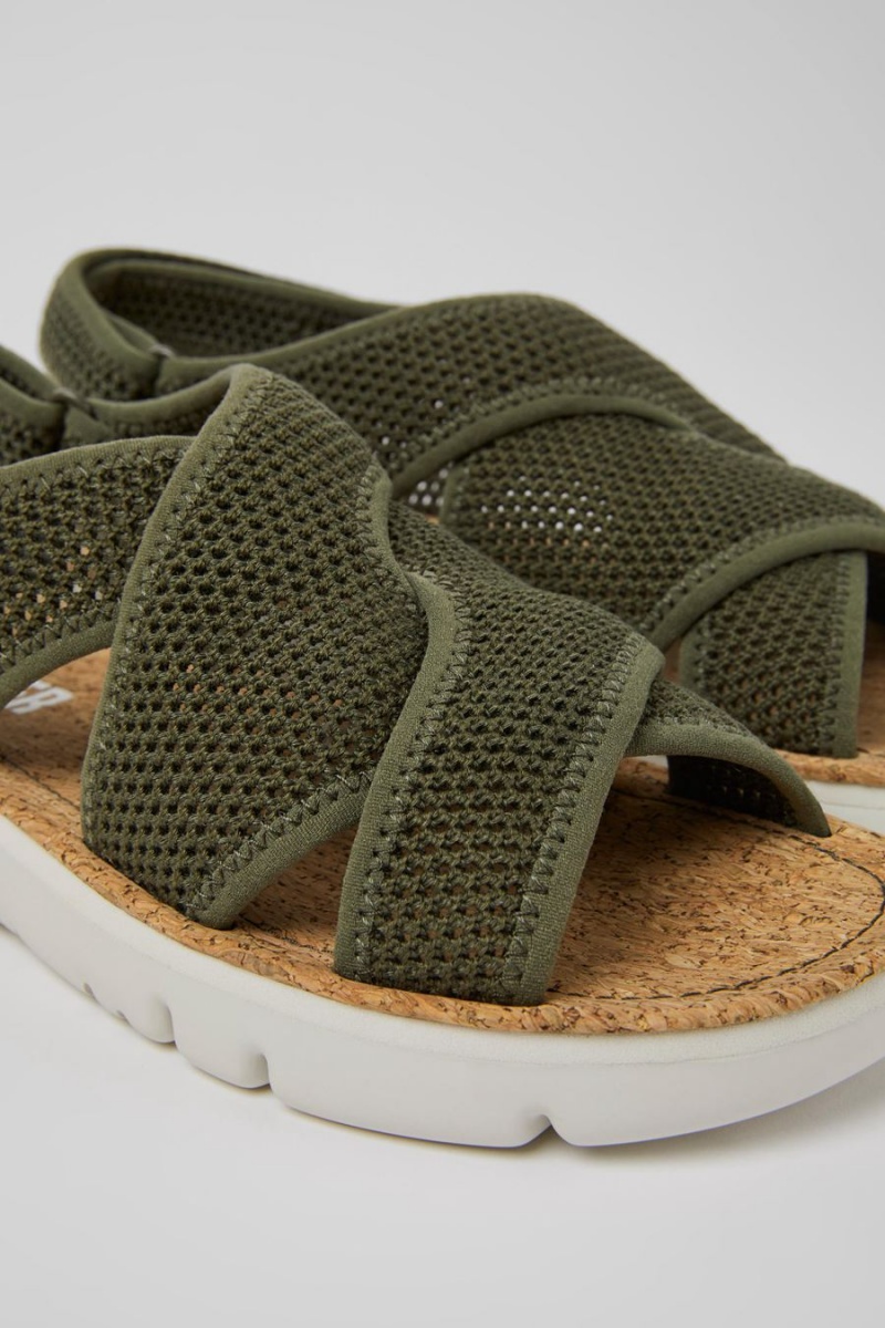 Sandalias Camper Oruga Textil Mujer Verde | AHVRT-5136