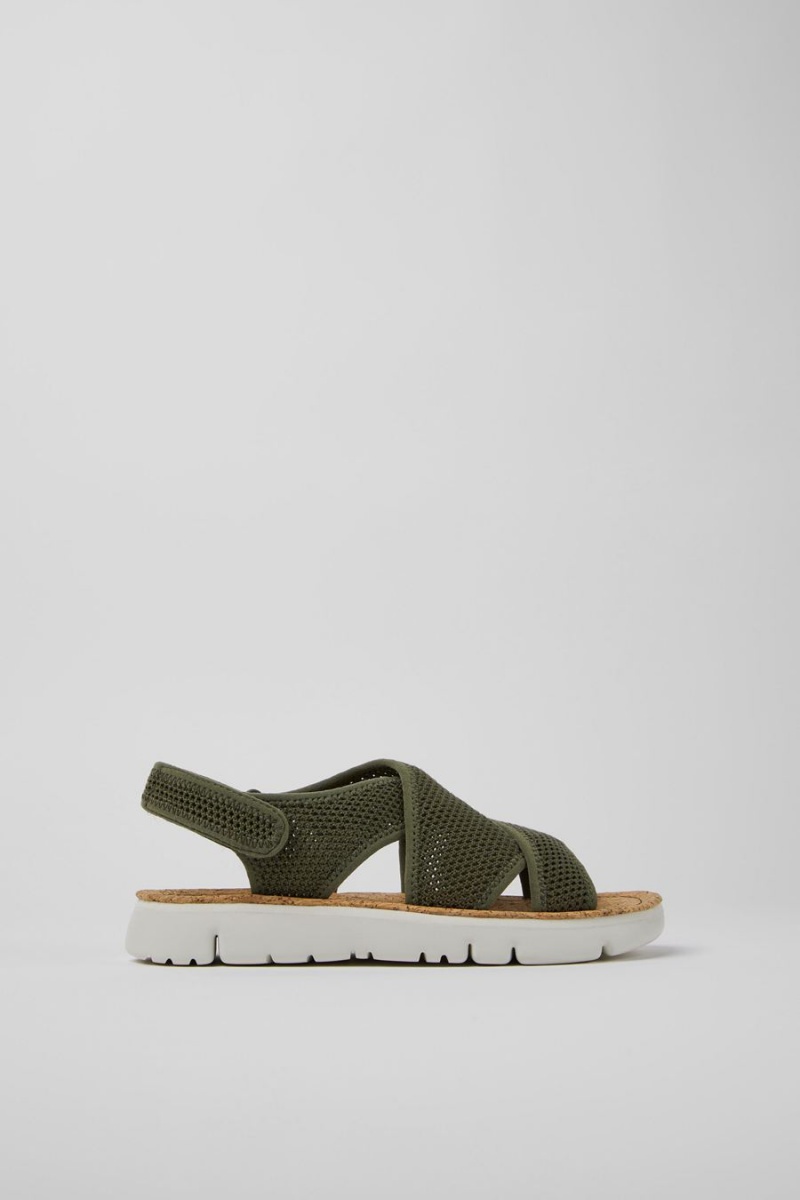 Sandalias Camper Oruga Textil Mujer Verde | AHVRT-5136