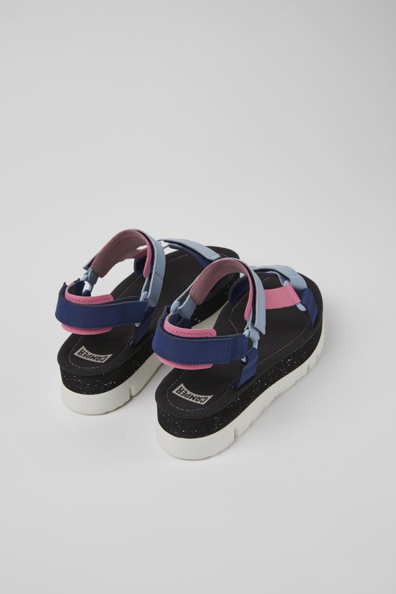 Sandalias Camper Oruga Up Cuero Mujer Negras | MDZXG-6514