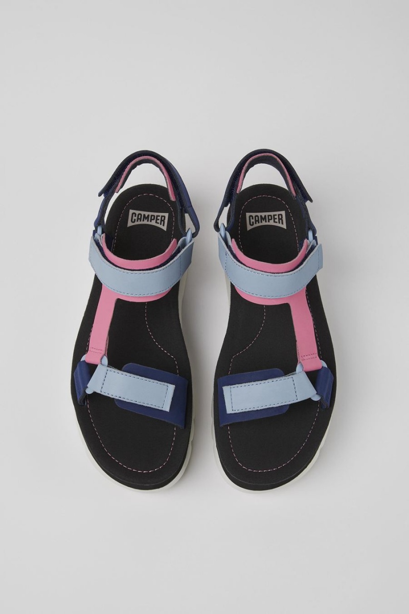 Sandalias Camper Oruga Up Cuero Mujer Negras | MDZXG-6514