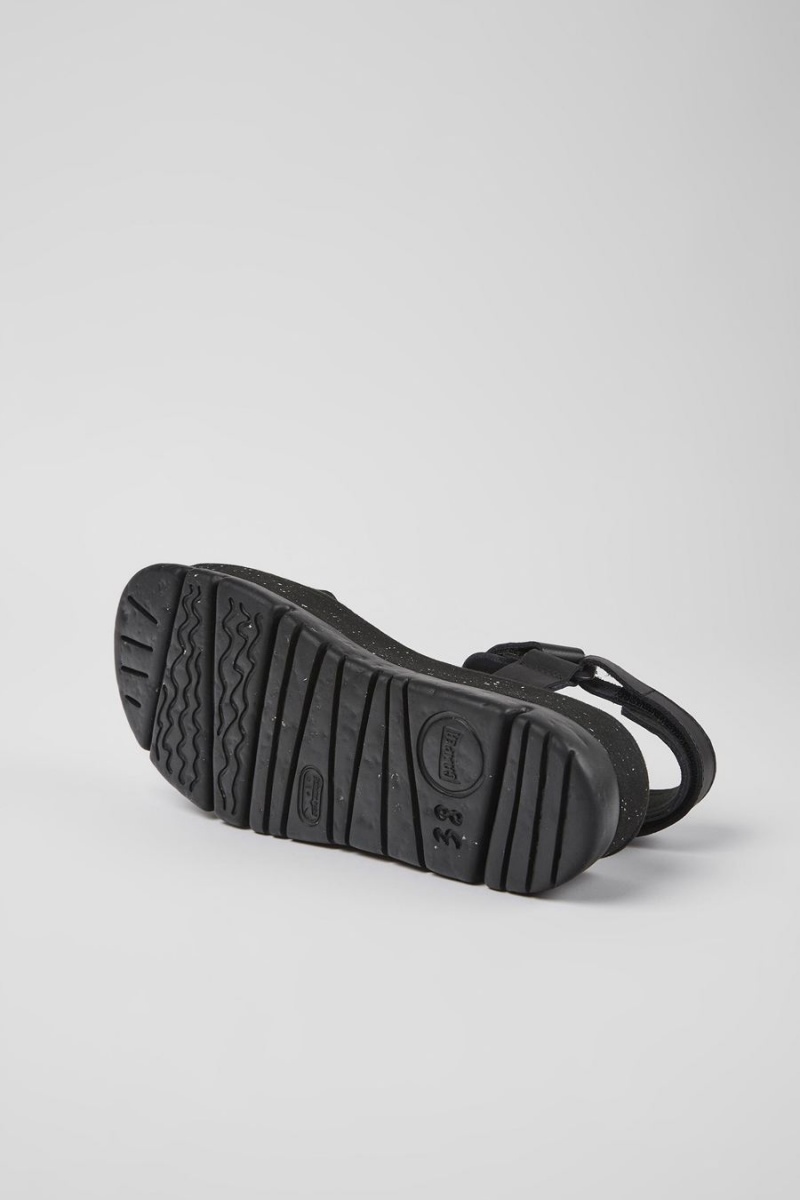 Sandalias Camper Oruga Up Cuero Mujer Negras | FXBHP-6972