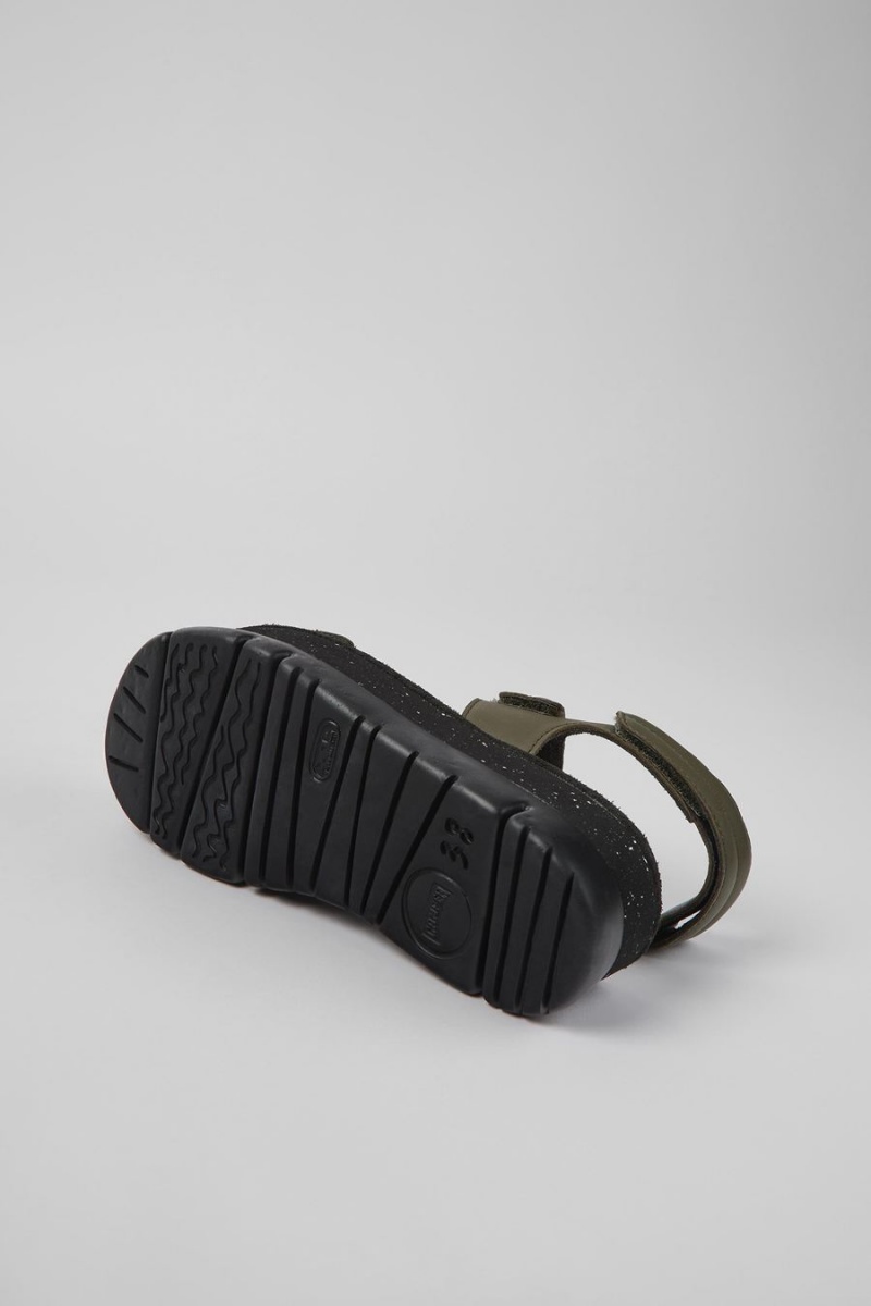 Sandalias Camper Oruga Up Cuero Mujer Verde | TWGDA-6824
