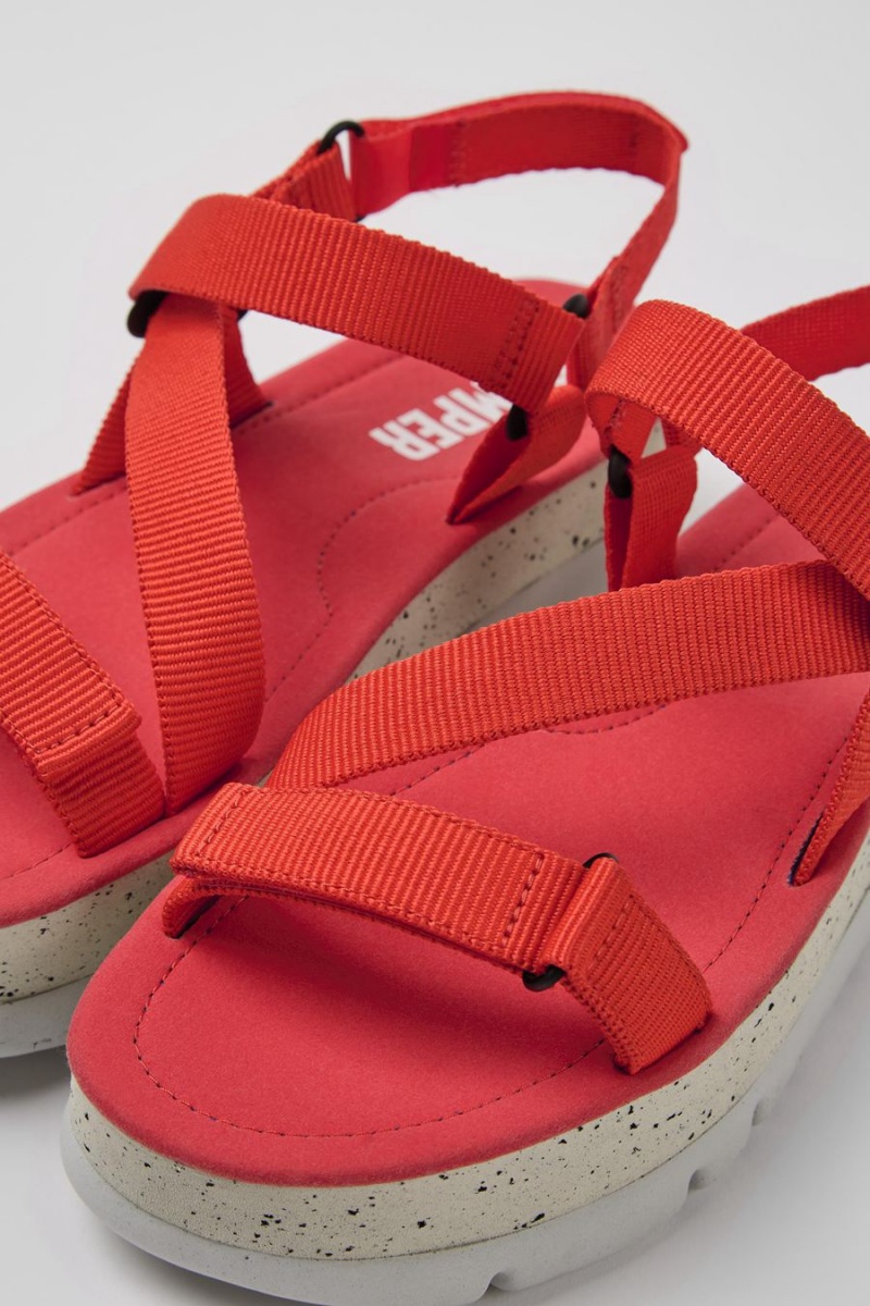 Sandalias Camper Oruga Up Recycled Pet Mujer Rojas | HYEMR-6418