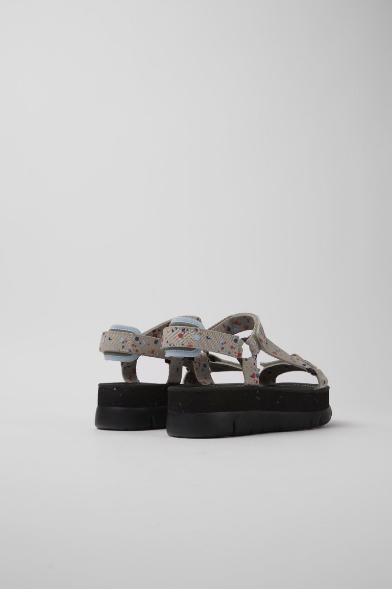Sandalias Camper Oruga Up Recycled Pet Mujer Negras | IQOHV-3625