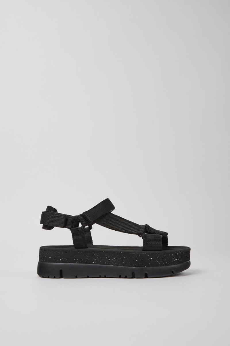 Sandalias Camper Oruga Up Recycled Pet Mujer Negras | ZWJDY-6042