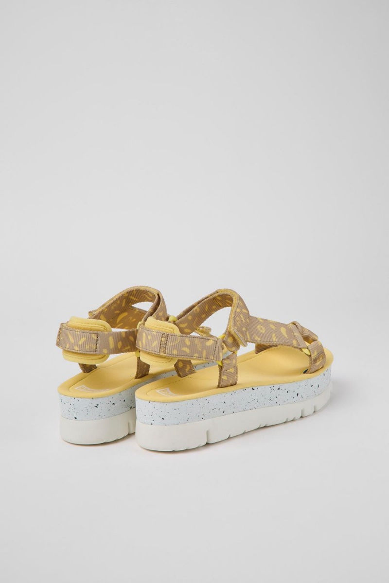 Sandalias Camper Oruga Up Textil Mujer Amarillo | RHBIU-8954