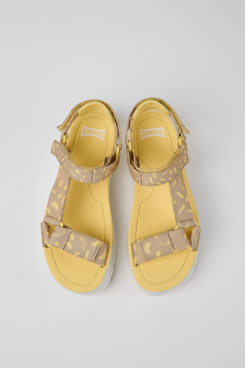 Sandalias Camper Oruga Up Textil Mujer Amarillo | RHBIU-8954