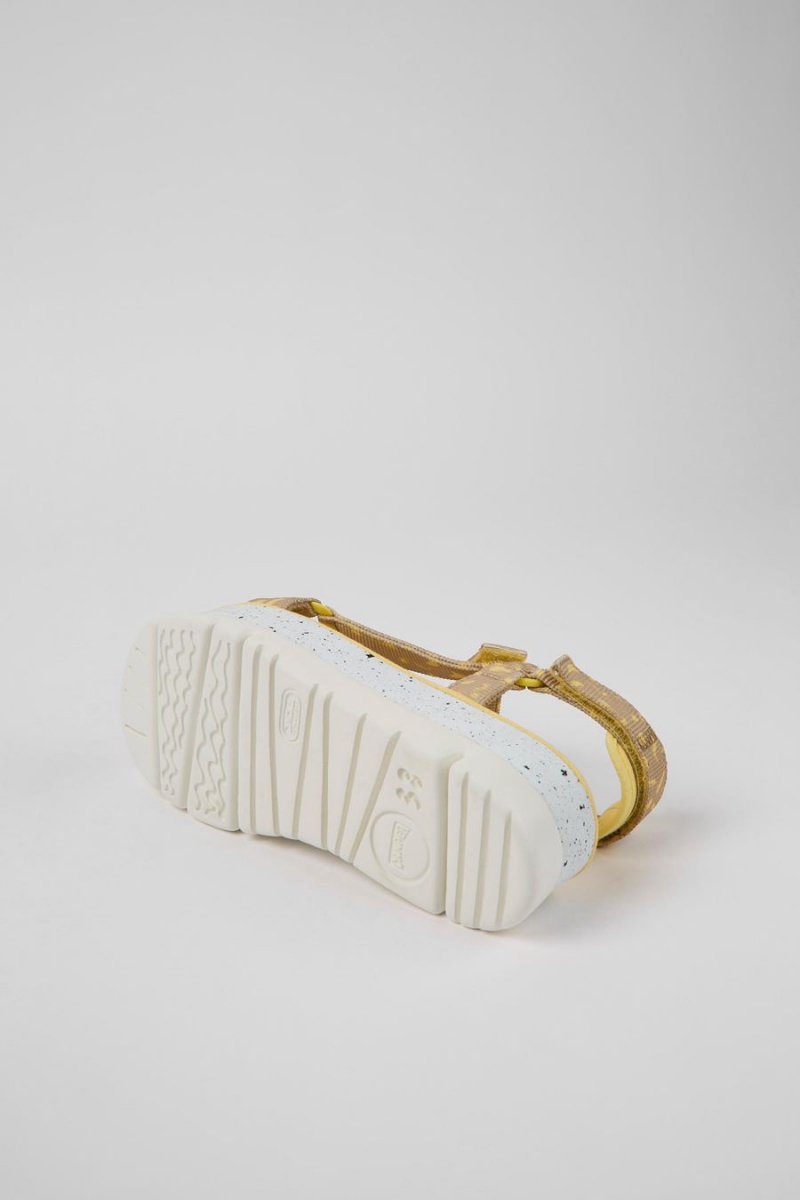 Sandalias Camper Oruga Up Textil Mujer Amarillo | RHBIU-8954