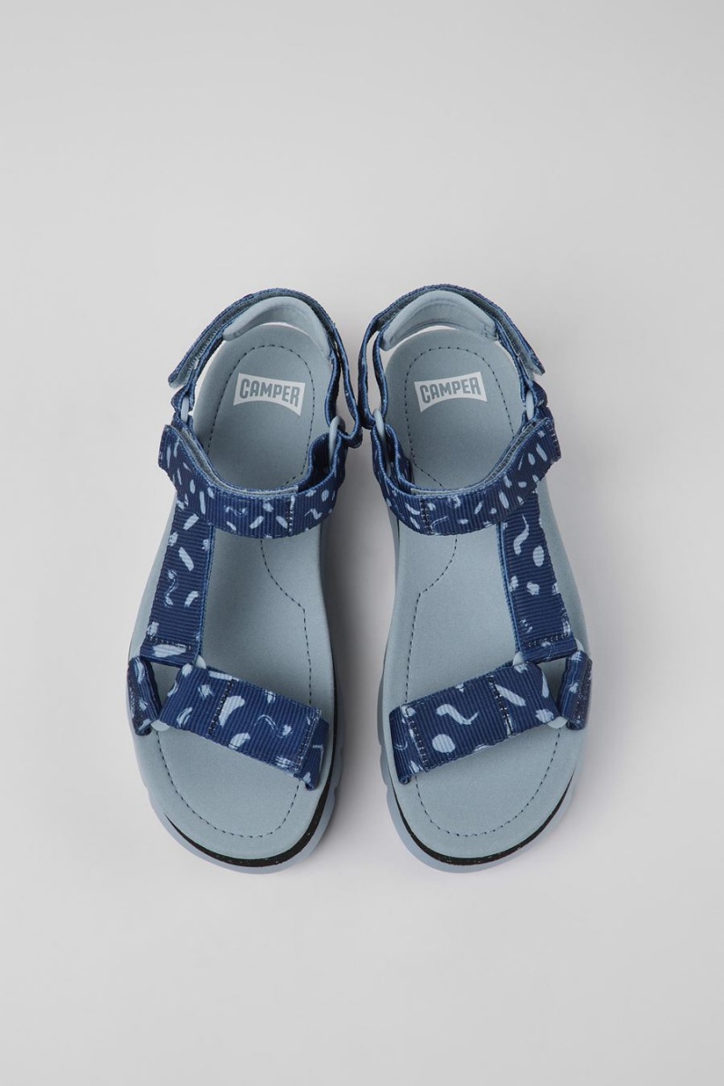 Sandalias Camper Oruga Up Textil Mujer Azules | MBDYZ-1943