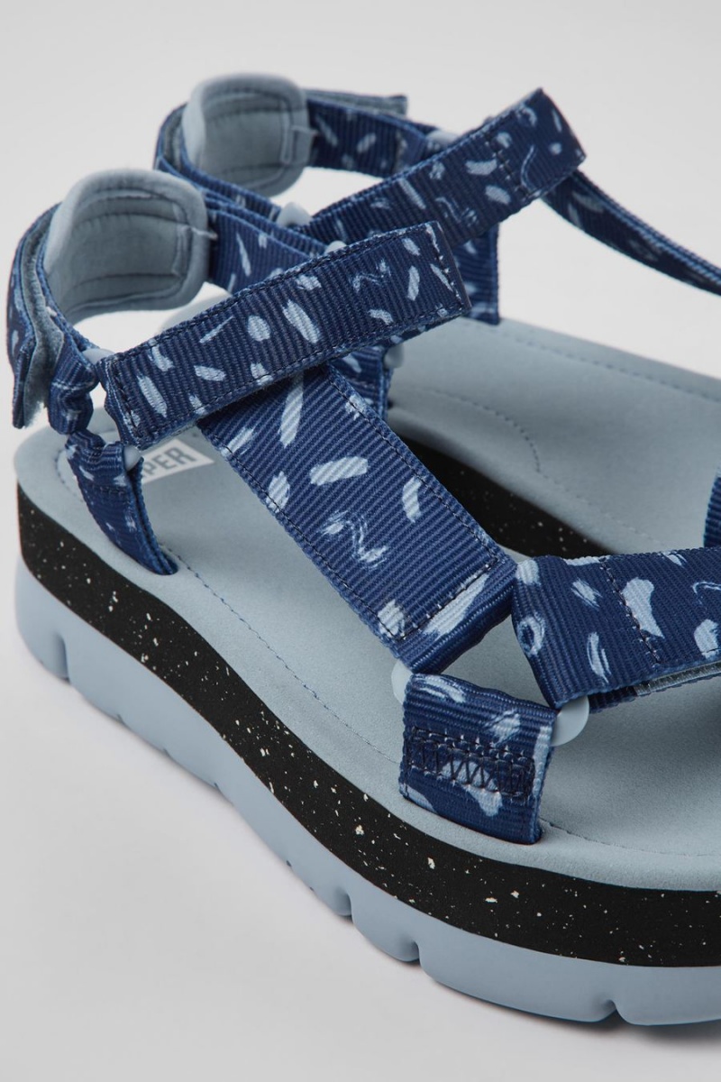 Sandalias Camper Oruga Up Textil Mujer Azules | MBDYZ-1943