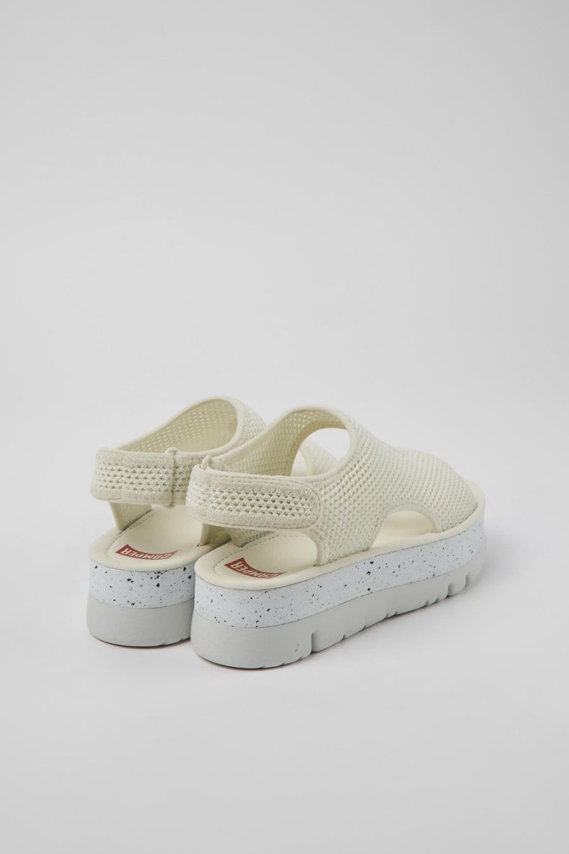 Sandalias Camper Oruga Up Textil Mujer Blancas | NWJSD-8314