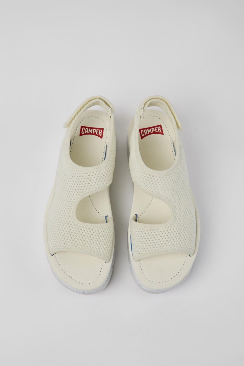 Sandalias Camper Oruga Up Textil Mujer Blancas | NWJSD-8314