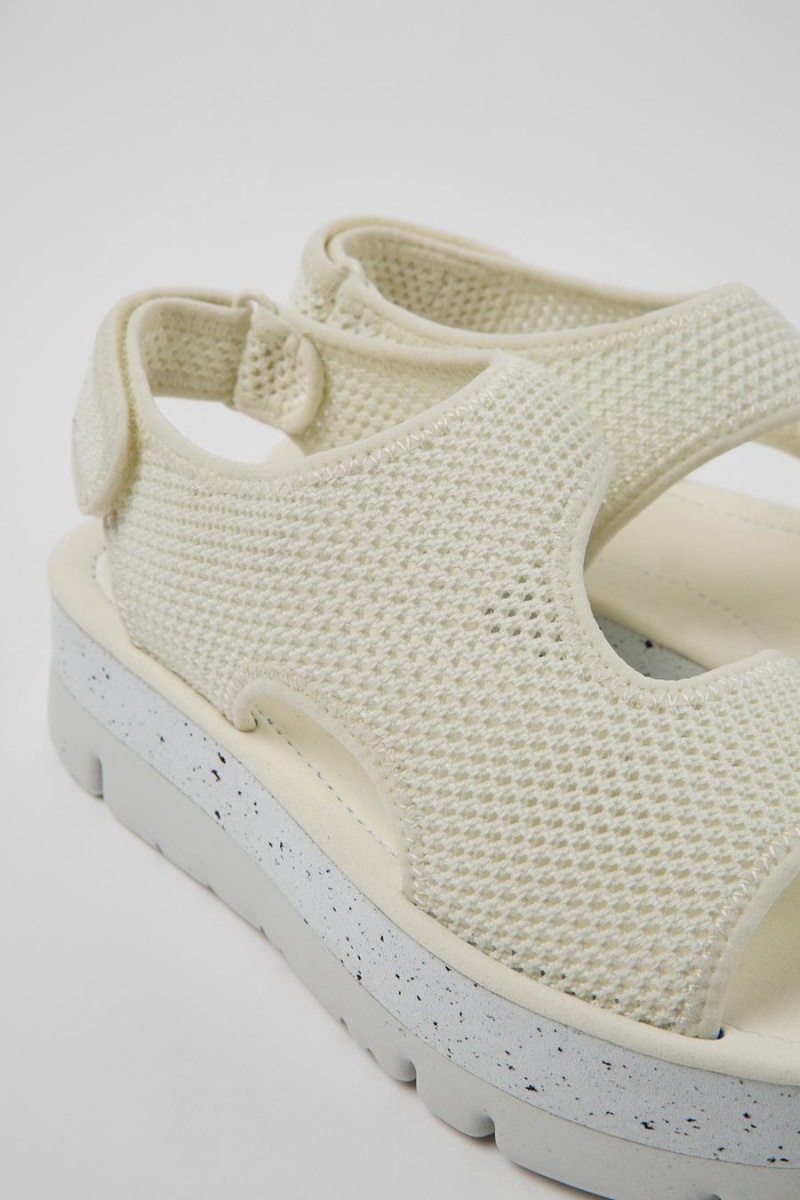 Sandalias Camper Oruga Up Textil Mujer Blancas | NWJSD-8314