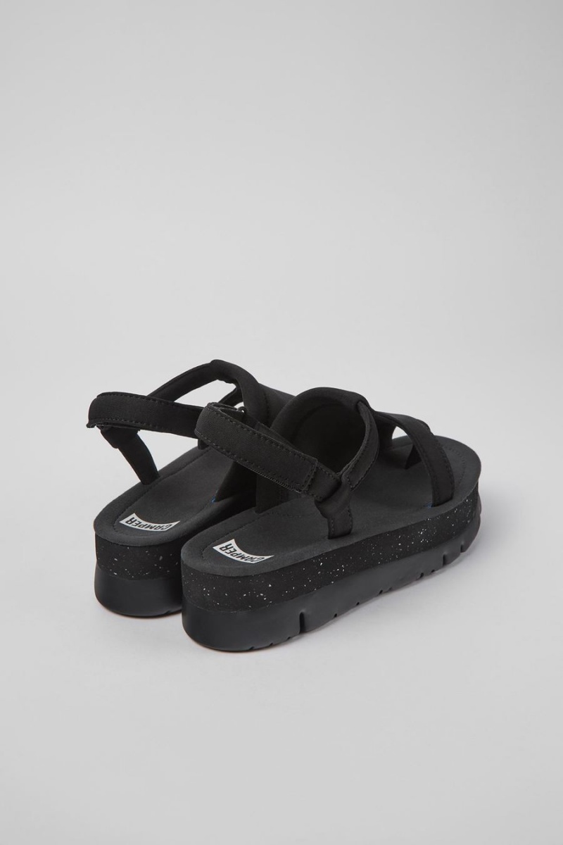 Sandalias Camper Oruga Up Textil Mujer Negras | MEKID-8154