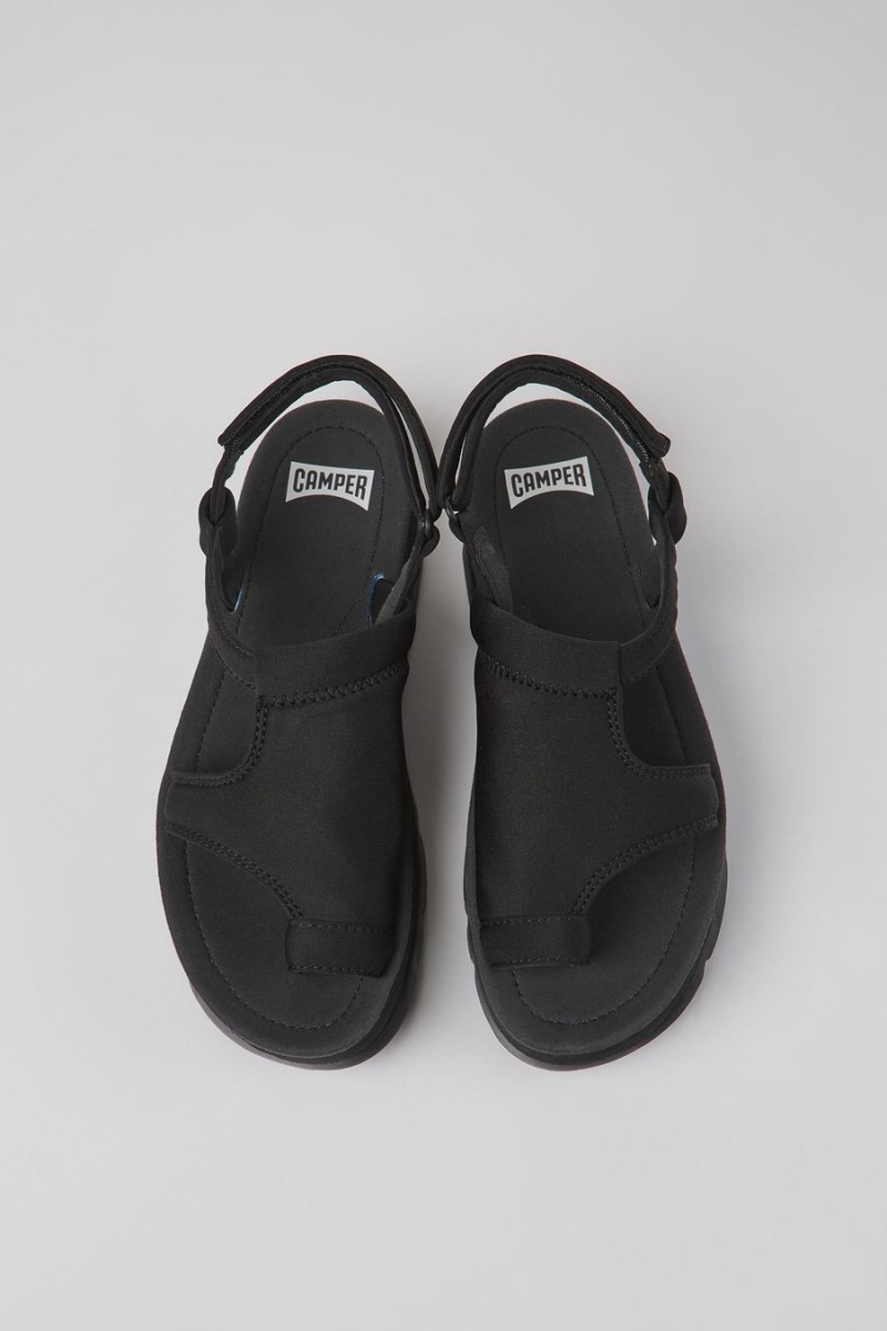 Sandalias Camper Oruga Up Textil Mujer Negras | MEKID-8154