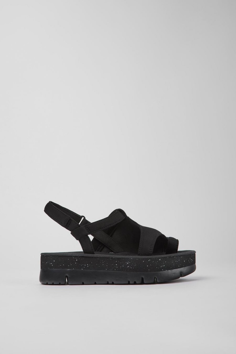 Sandalias Camper Oruga Up Textil Mujer Negras | MEKID-8154