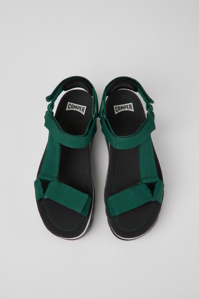 Sandalias Camper Oruga Up Textil Mujer Verde | KFMHC-1906
