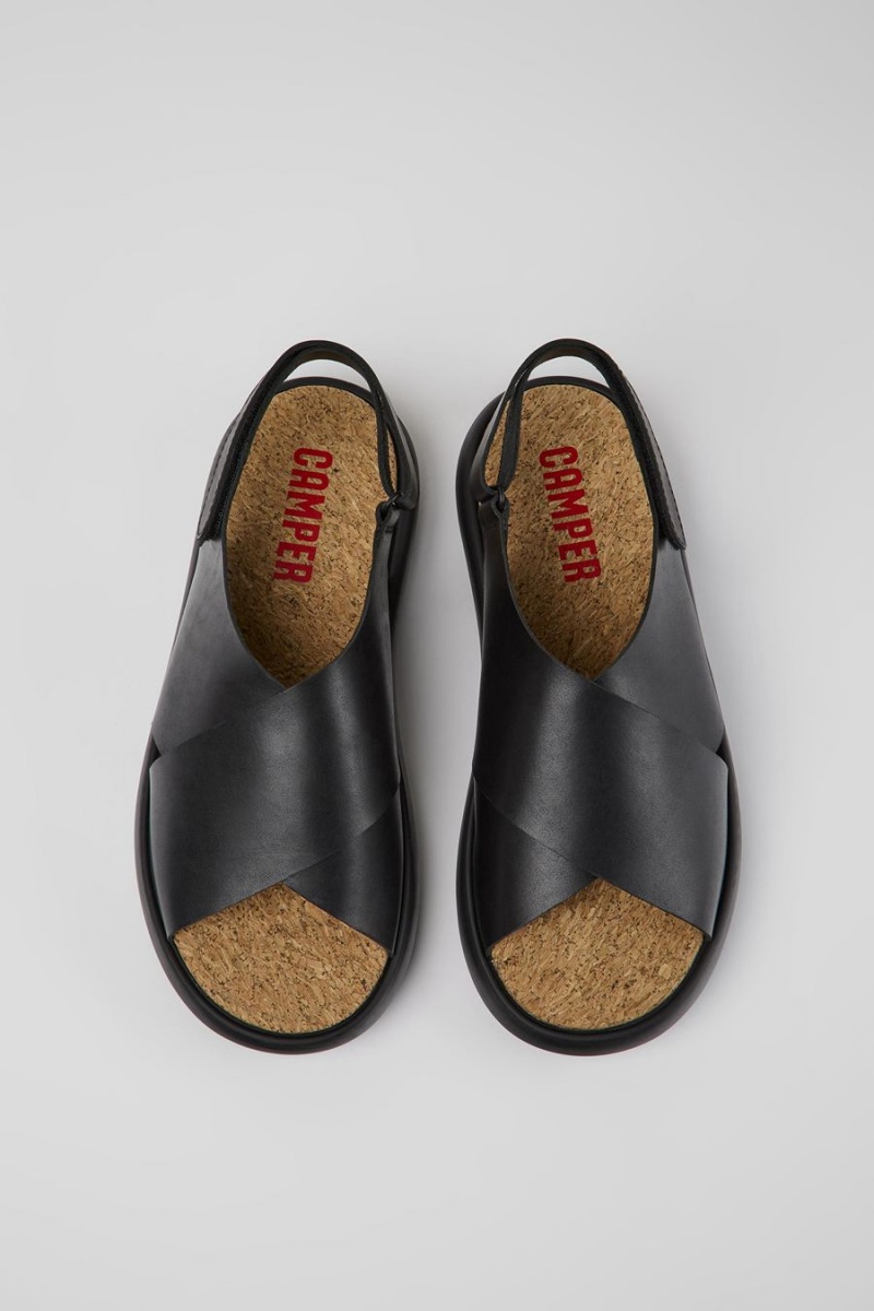 Sandalias Camper Pelotas Flota Cuero Hombre Negras | RSGWX-1594
