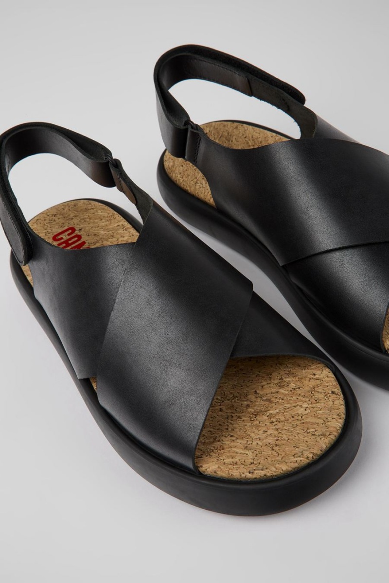Sandalias Camper Pelotas Flota Cuero Hombre Negras | RSGWX-1594