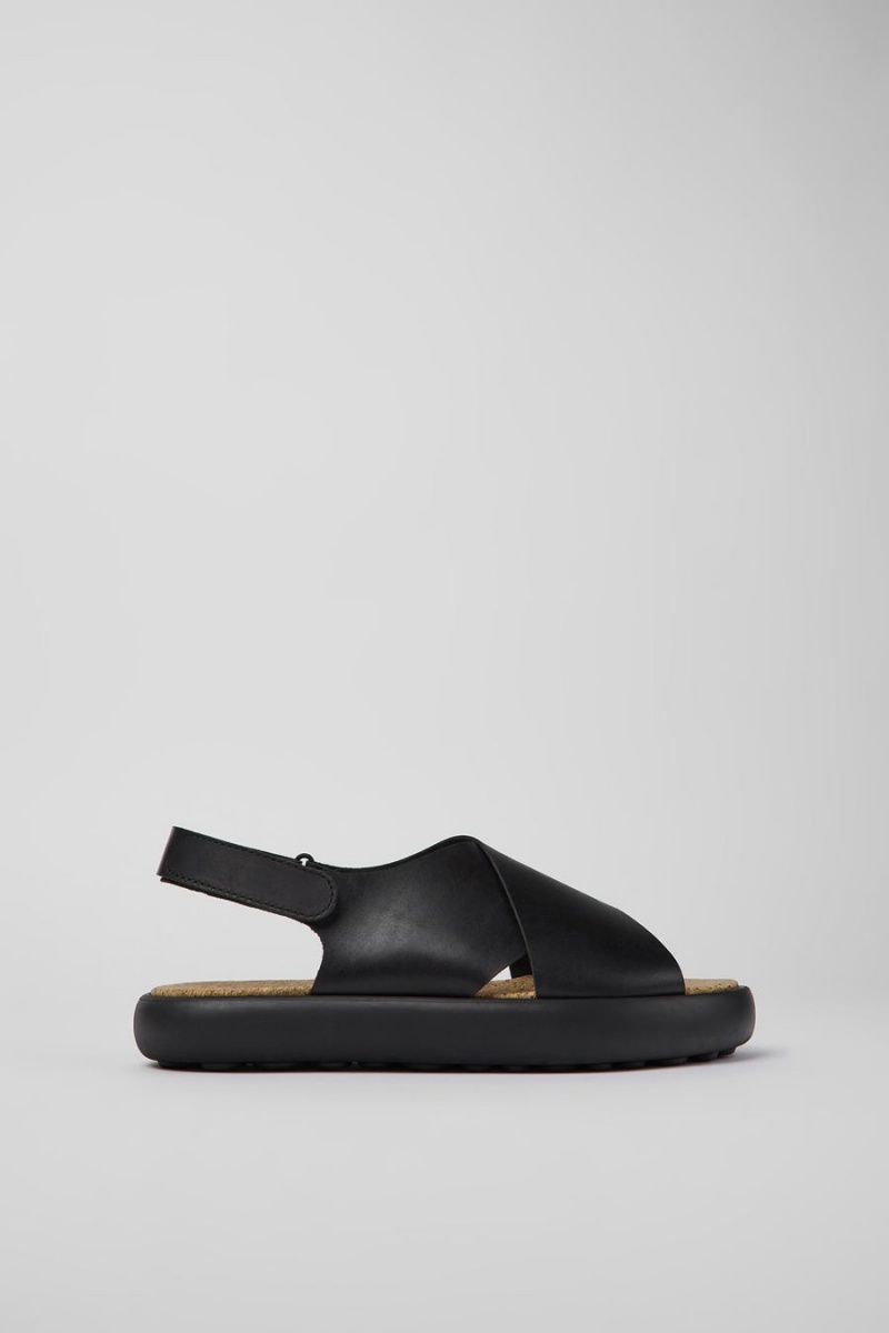 Sandalias Camper Pelotas Flota Cuero Hombre Negras | RSGWX-1594