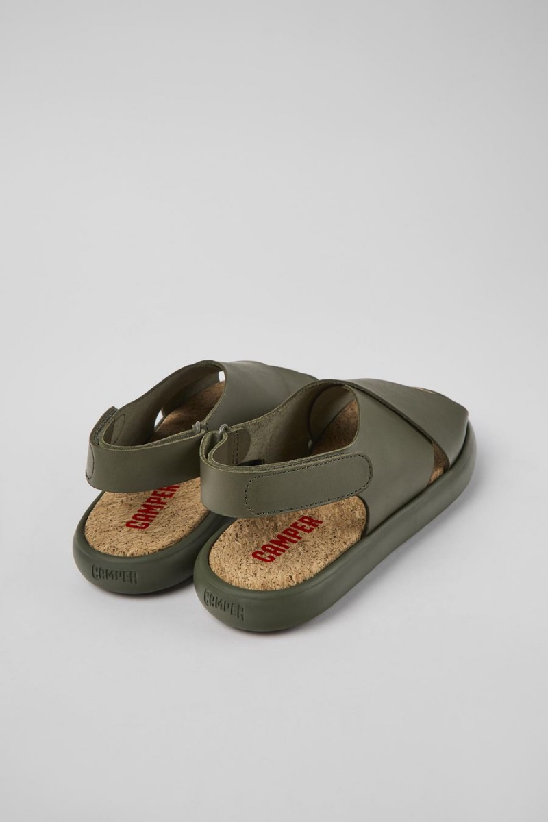 Sandalias Camper Pelotas Flota Cuero Mujer Verde | UGMWA-2086