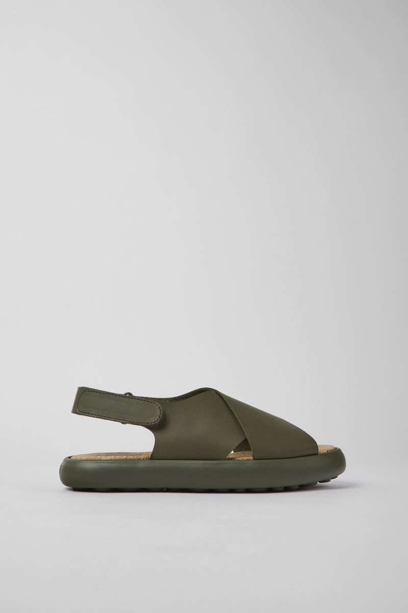 Sandalias Camper Pelotas Flota Cuero Mujer Verde | UGMWA-2086