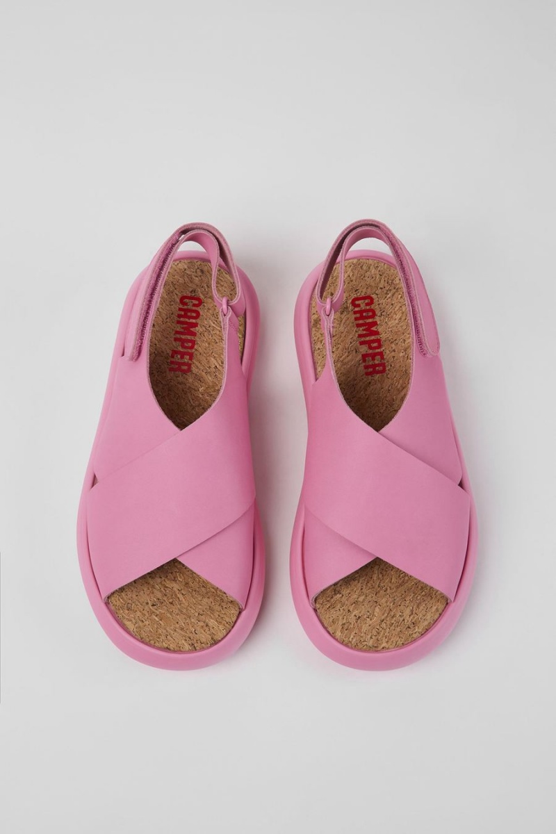 Sandalias Camper Pelotas Flota Cuero Mujer Rosas | CXGDJ-1437