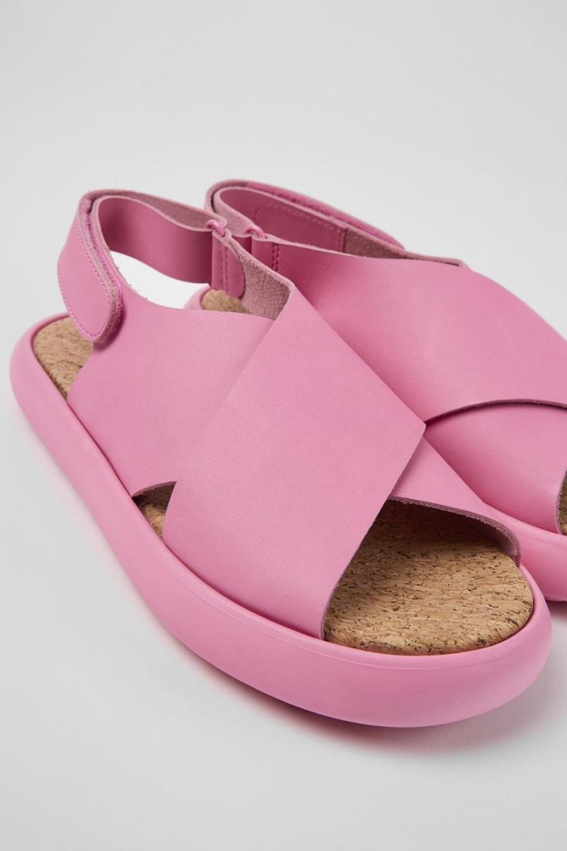 Sandalias Camper Pelotas Flota Cuero Mujer Rosas | CXGDJ-1437