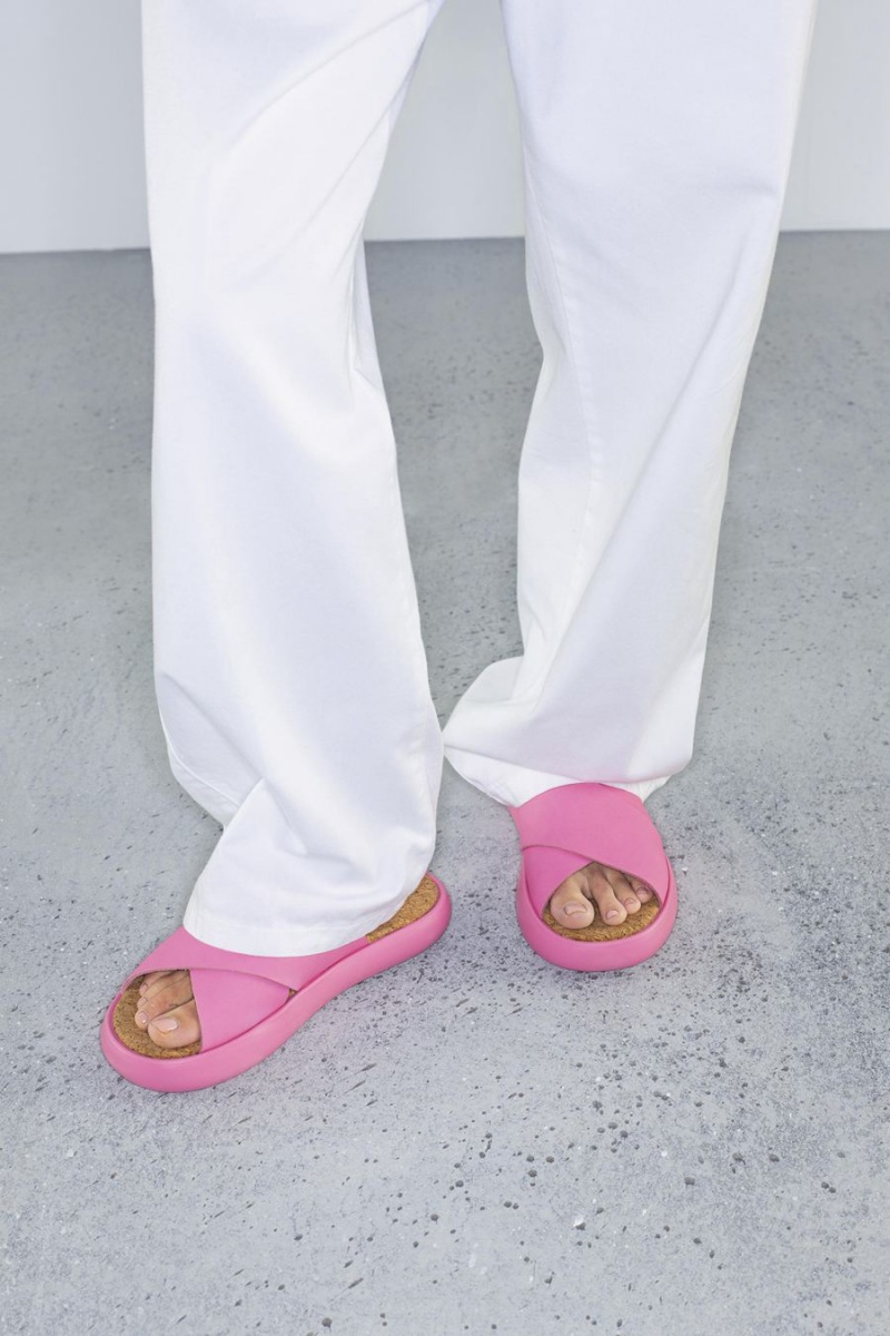 Sandalias Camper Pelotas Flota Cuero Mujer Rosas | CXGDJ-1437