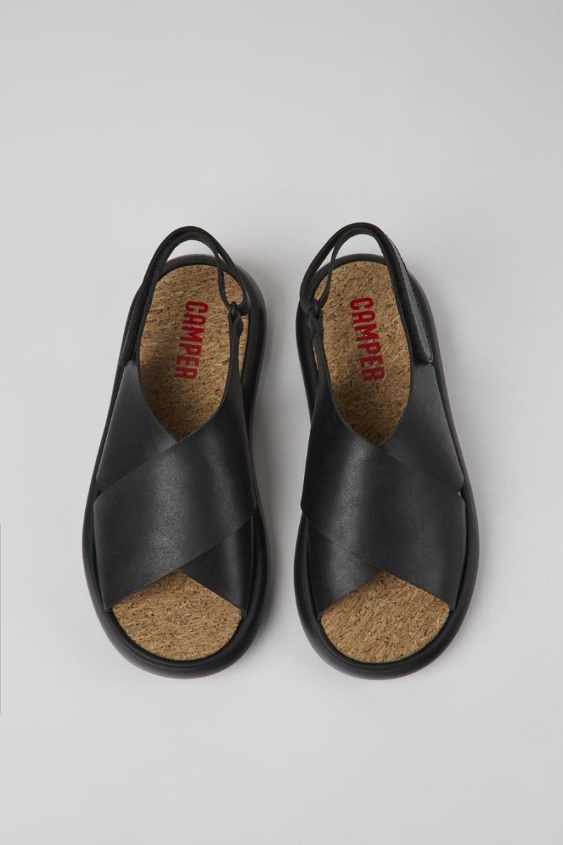 Sandalias Camper Pelotas Flota Cuero Mujer Negras | XQMNS-3509