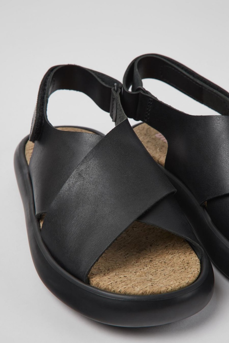 Sandalias Camper Pelotas Flota Cuero Mujer Negras | XQMNS-3509