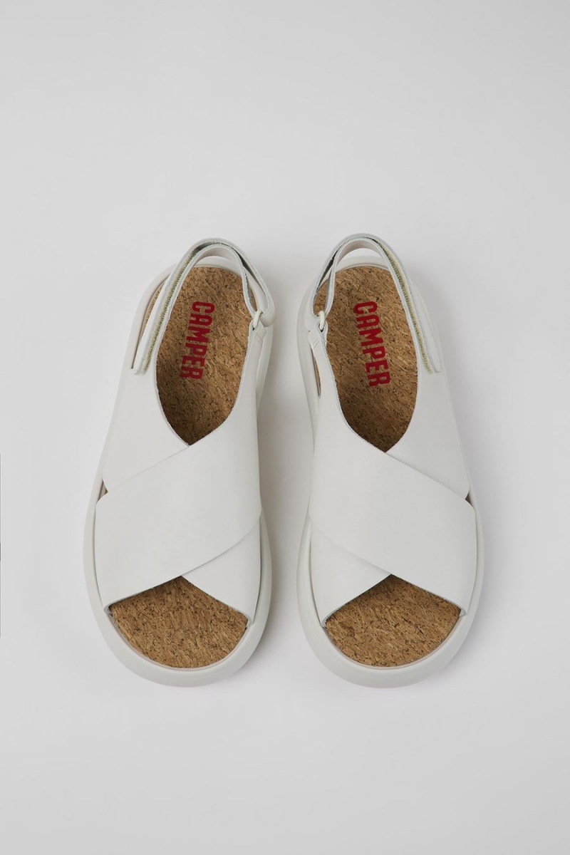 Sandalias Camper Pelotas Flota Cuero Mujer Blancas | JAWEC-2013