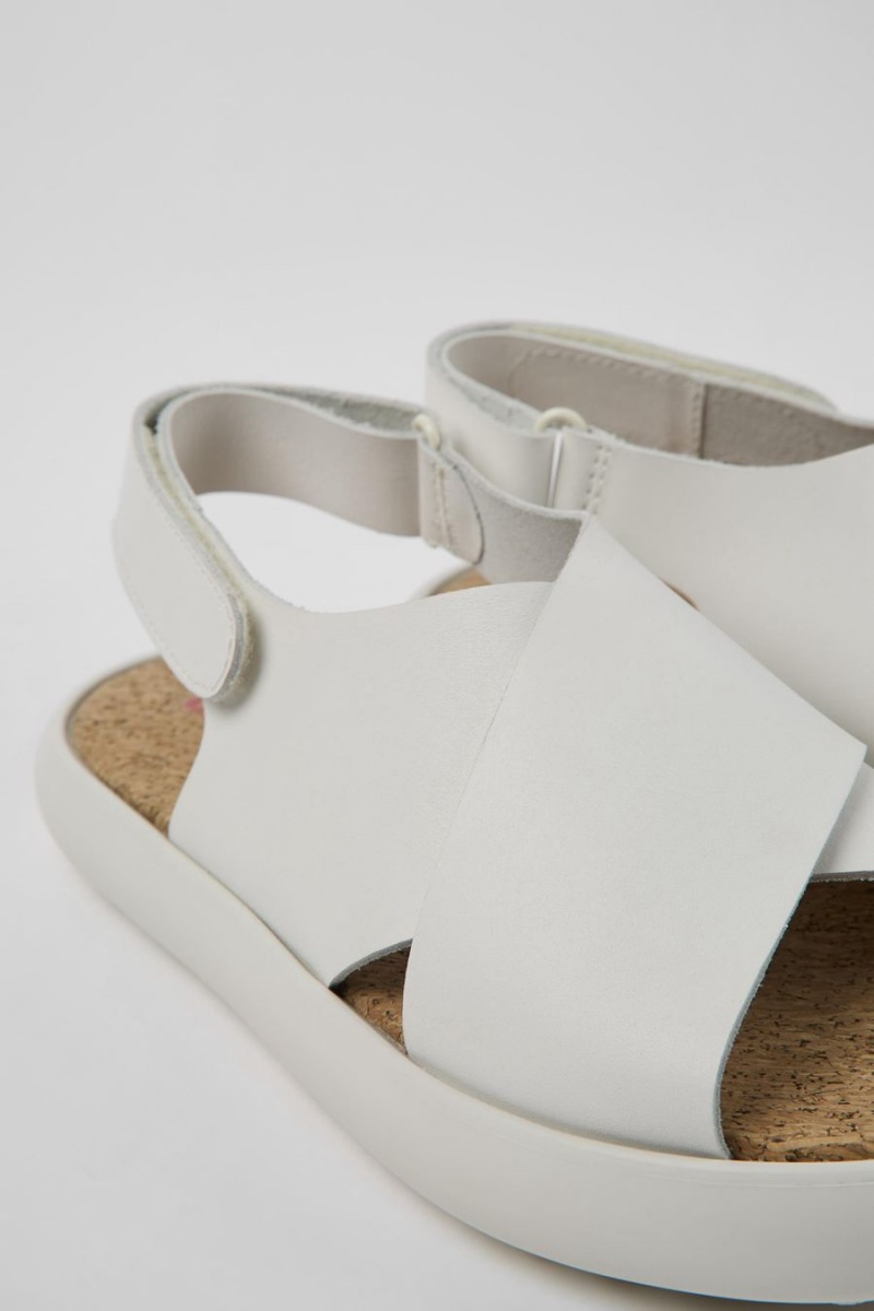 Sandalias Camper Pelotas Flota Cuero Mujer Blancas | JAWEC-2013