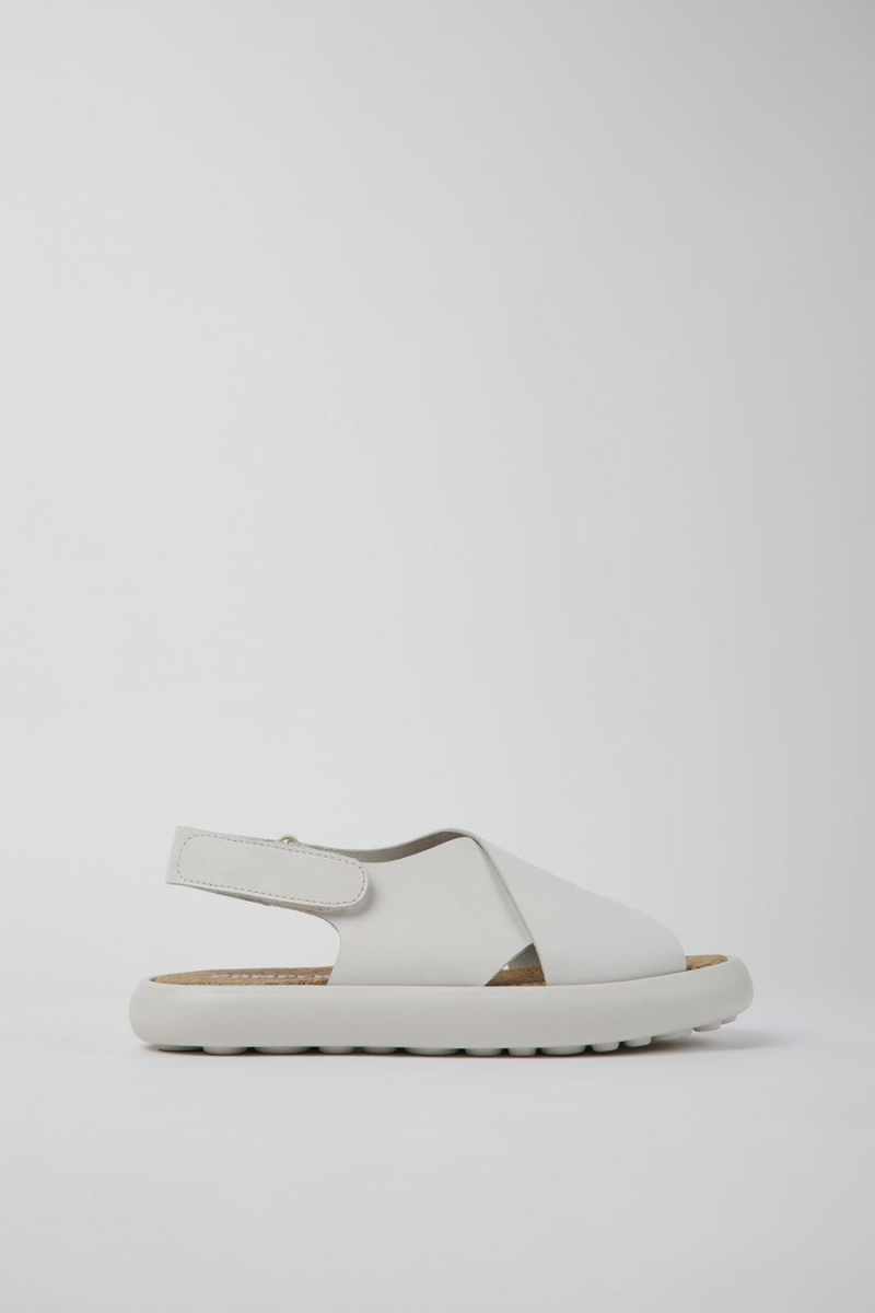 Sandalias Camper Pelotas Flota Cuero Mujer Blancas | JAWEC-2013