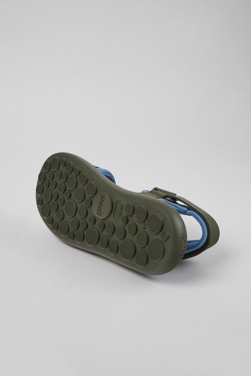 Sandalias Camper Pelotas Flota Cuero Textil Mujer Verde | DPOJU-4536