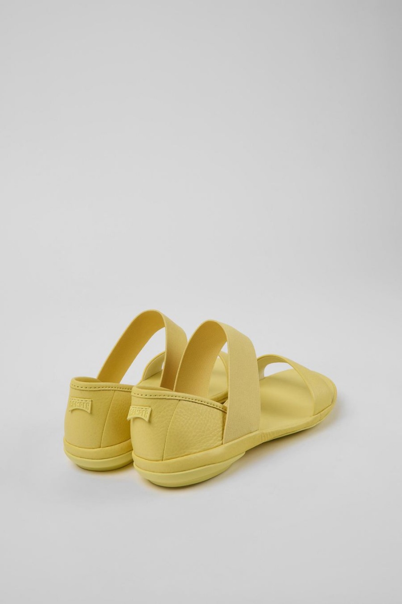 Sandalias Camper Right Cuero Mujer Amarillo | JEGUF-9184