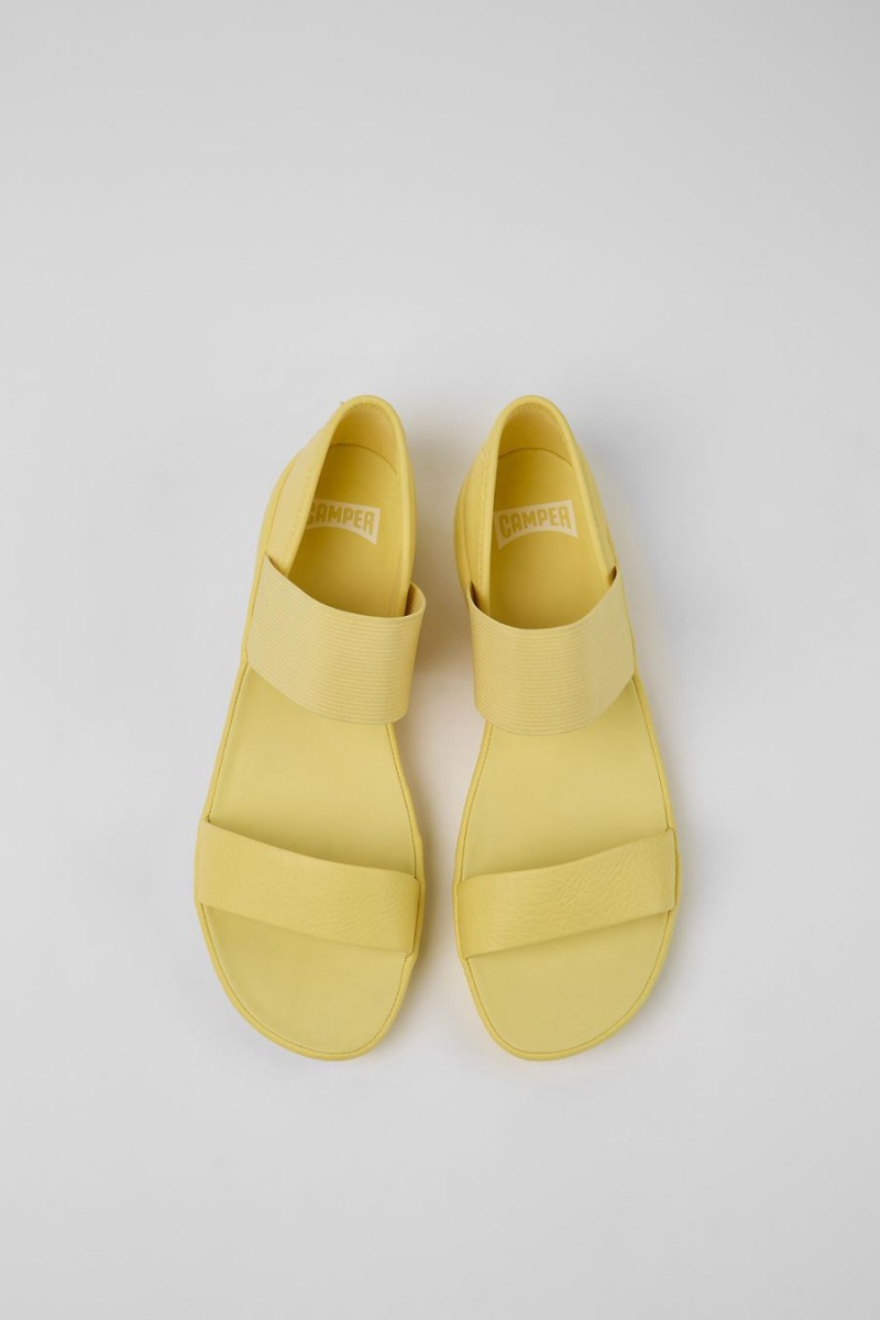 Sandalias Camper Right Cuero Mujer Amarillo | JEGUF-9184