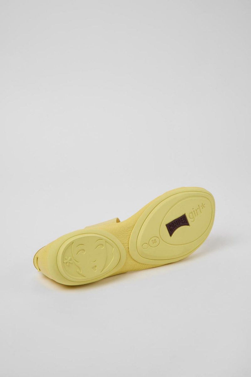 Sandalias Camper Right Cuero Mujer Amarillo | JEGUF-9184