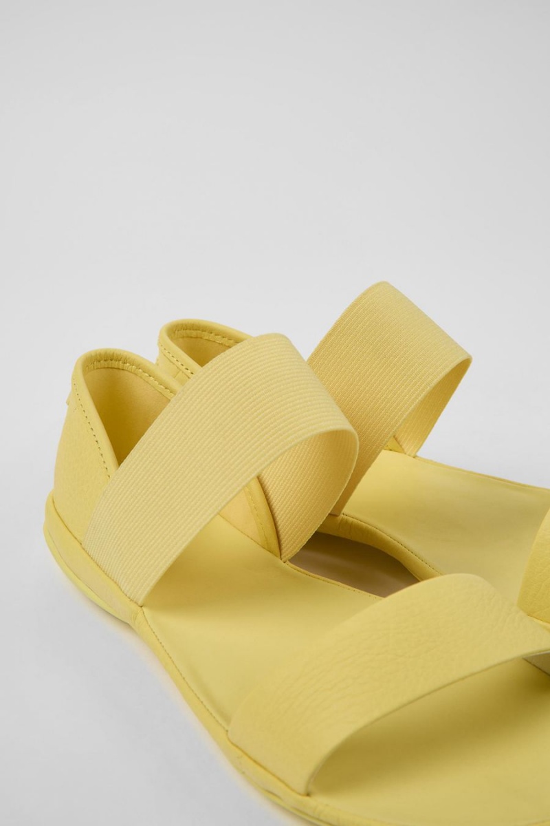 Sandalias Camper Right Cuero Mujer Amarillo | JEGUF-9184