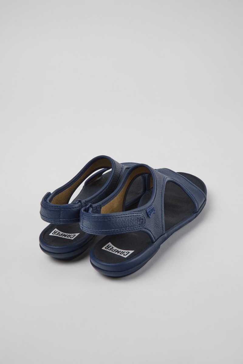 Sandalias Camper Right Cuero Mujer Azul Marino | GFUPQ-9284