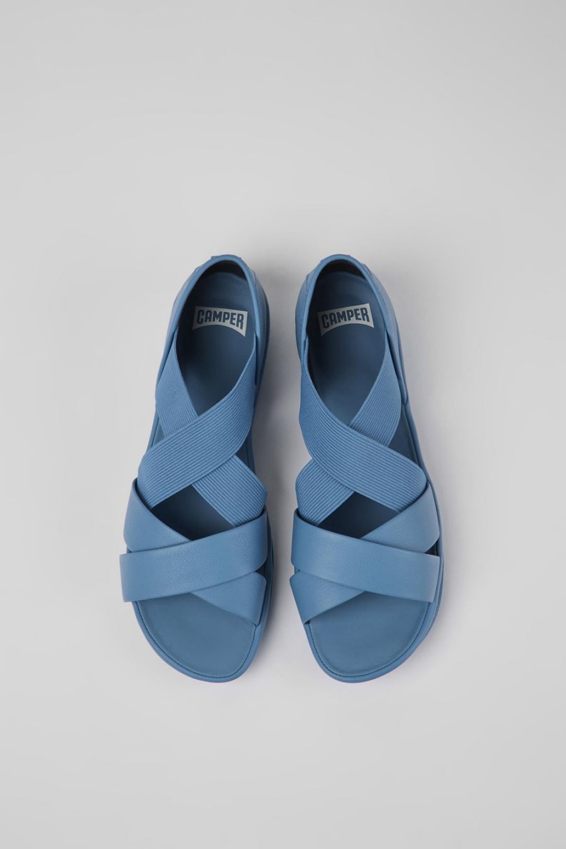 Sandalias Camper Right Cuero Mujer Azules | WPIGS-5276