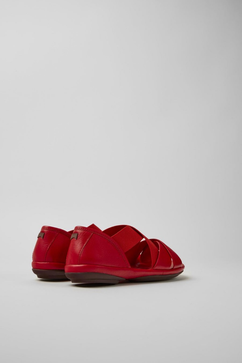 Sandalias Camper Right Cuero Mujer Rojas | BMXAN-5478