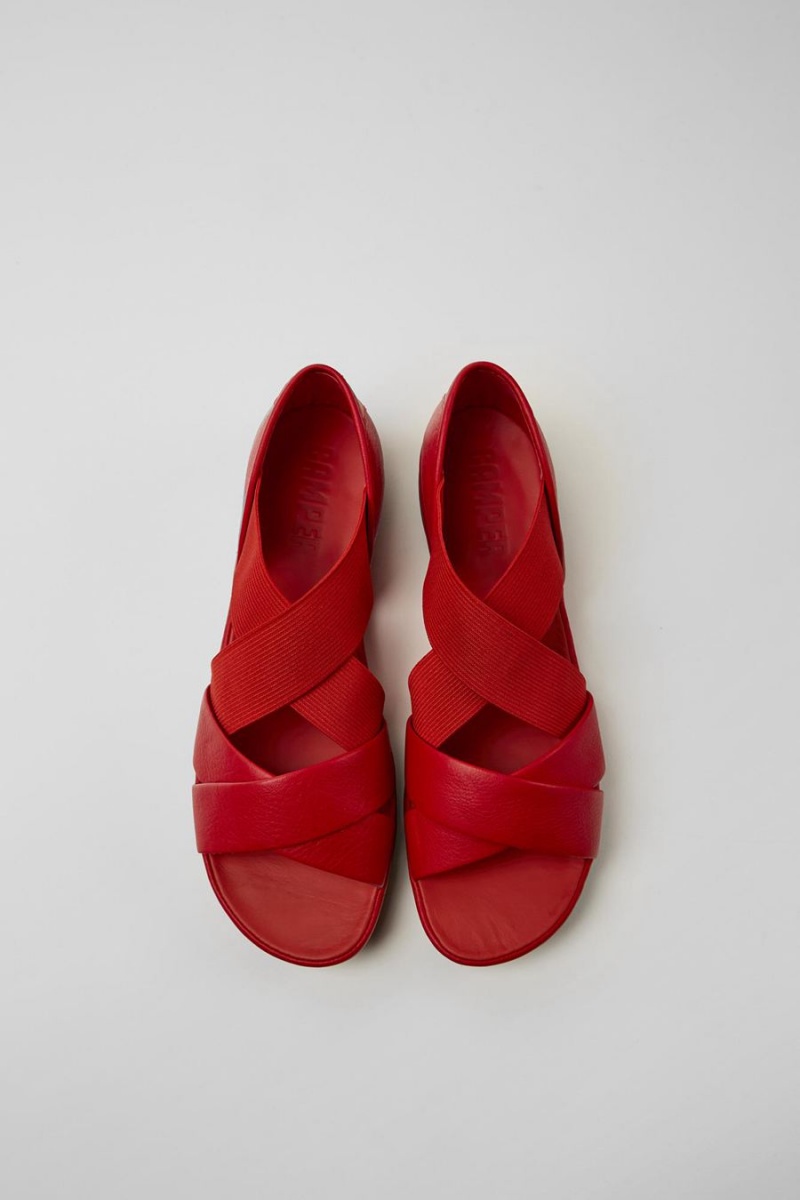Sandalias Camper Right Cuero Mujer Rojas | BMXAN-5478