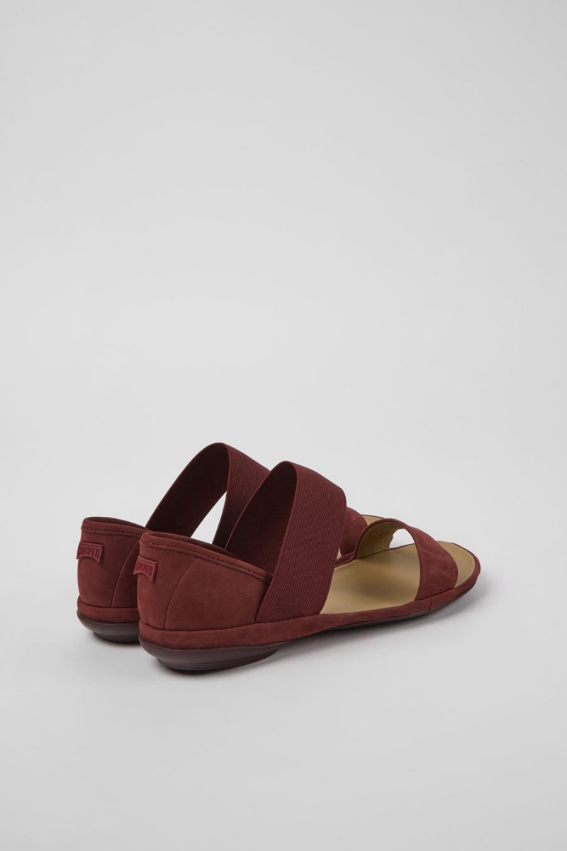 Sandalias Camper Right Nubuck Mujer Burdeos | DKYTX-3219